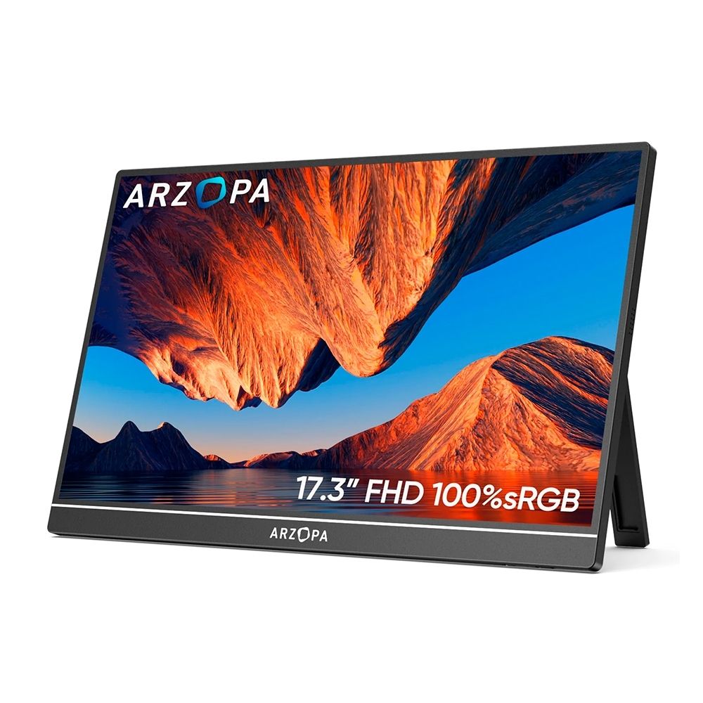 Monitor portátil ARZOPA A1M de 17,3 polegadas Full HD com apoio